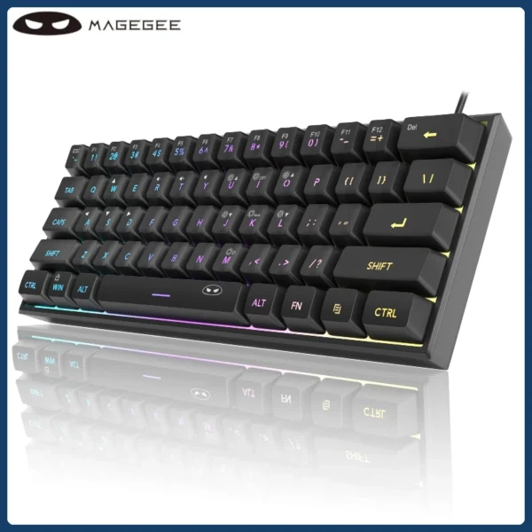 MageGee Mini  Keyboard 61-key Portable Wired Mechanical Gaming Keyboard  Mini Toetsenbord  Laptop Office Typing RGB Waterproof